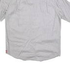 WRANGLER Mens Grey Plain Shirt M Cotton Blend Casual Button Up Short Sleeve