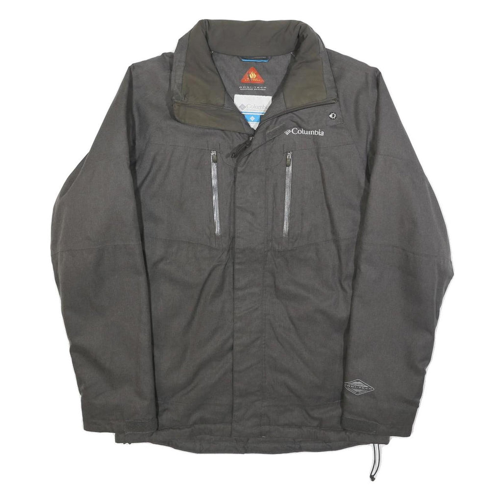 COLUMBIA Mens Grey Jacket S Polyester Blend Zip Outdoor Coat