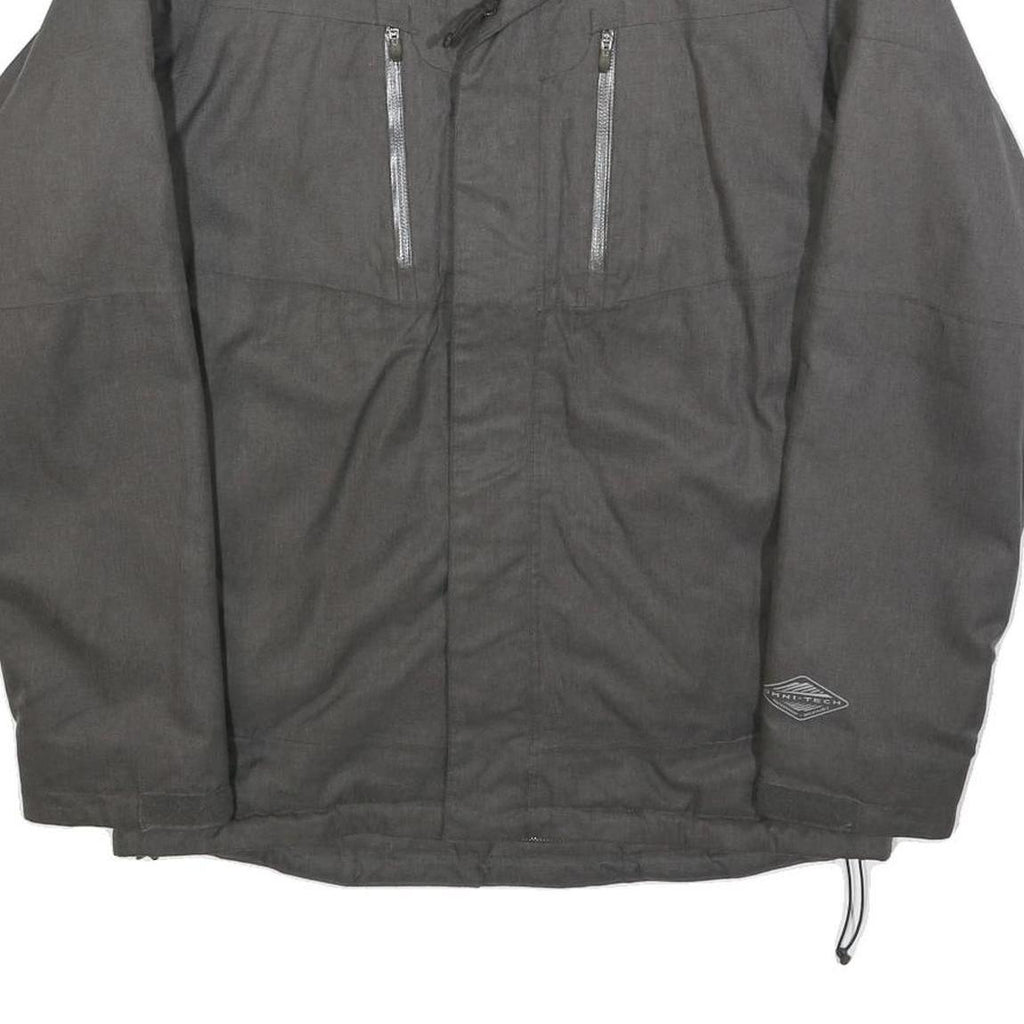 COLUMBIA Mens Grey Jacket S Polyester Blend Zip Outdoor Coat