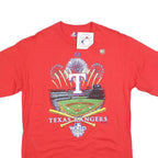 MAJESTIC Mens Red Texas Rangers World Series Graphic T-Shirt M Short Sleeve Crew
