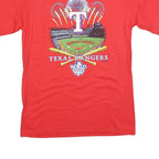 MAJESTIC Mens Red Texas Rangers World Series Graphic T-Shirt M Short Sleeve Crew