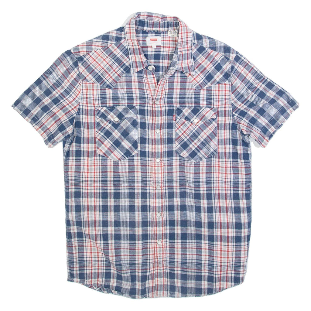 LEVI'S Mens Shirt Blue Plaid S