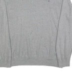 TOMMY HILFIGER Mens Grey Cotton Blend Plain V-Neck Basic Knit Jumper XL Classic