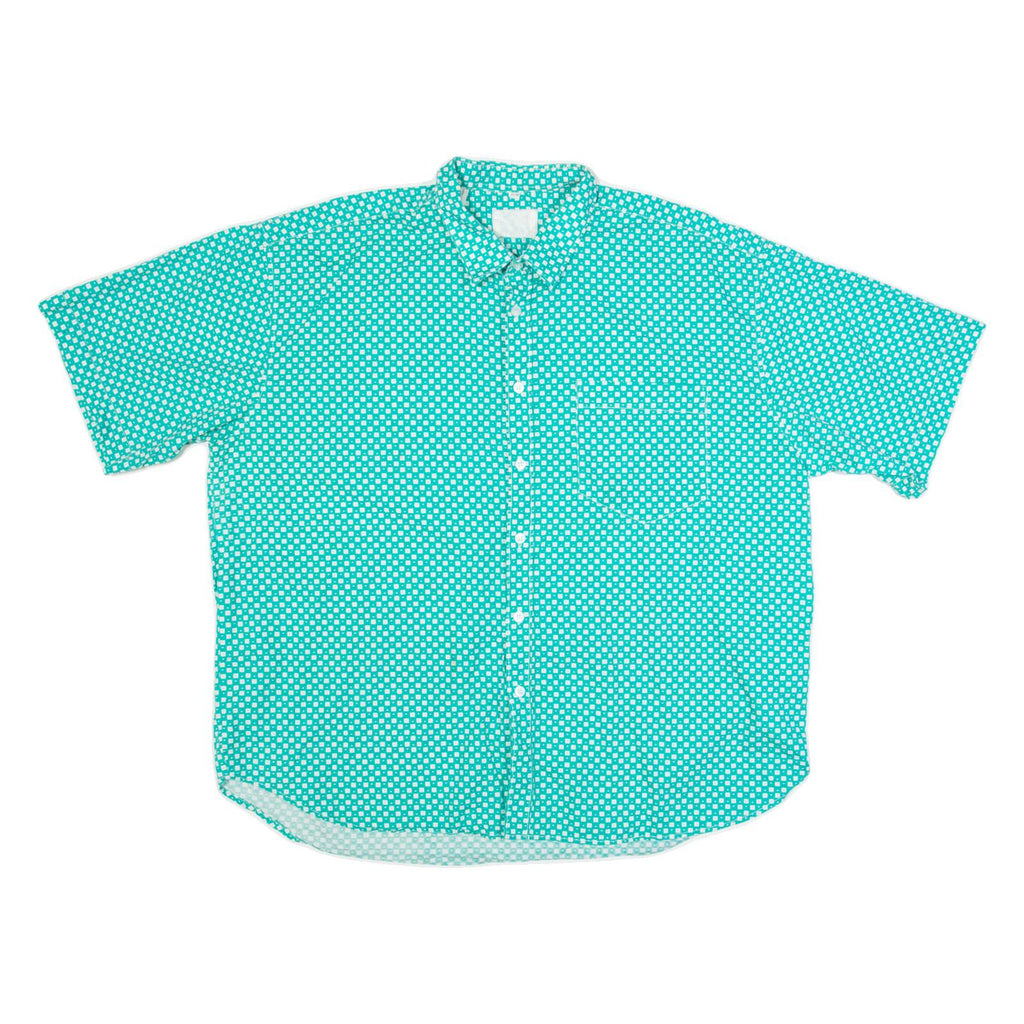 Mens Shirt Green 90s Spotted XL
