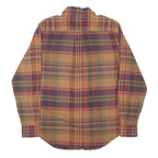 RALPH LAUREN Womens Brown & Maroon Plaid Shirt S Cotton Blend Long Sleeve Casual