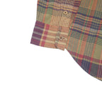 RALPH LAUREN Womens Brown & Maroon Plaid Shirt S Cotton Blend Long Sleeve Casual