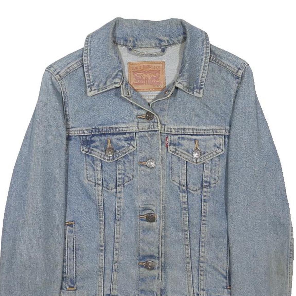 LEVI'S Womens Blue Button Denim Jacket XS Cotton Blend Classic Casual Wear