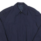 Mens Navy Plain Jacket L Polyester Blend Zip Closure Classic Fit Casual
