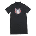 KENZO Womens Black Cotton Blend Tiger Logo Day Dress Short Sleeve M
