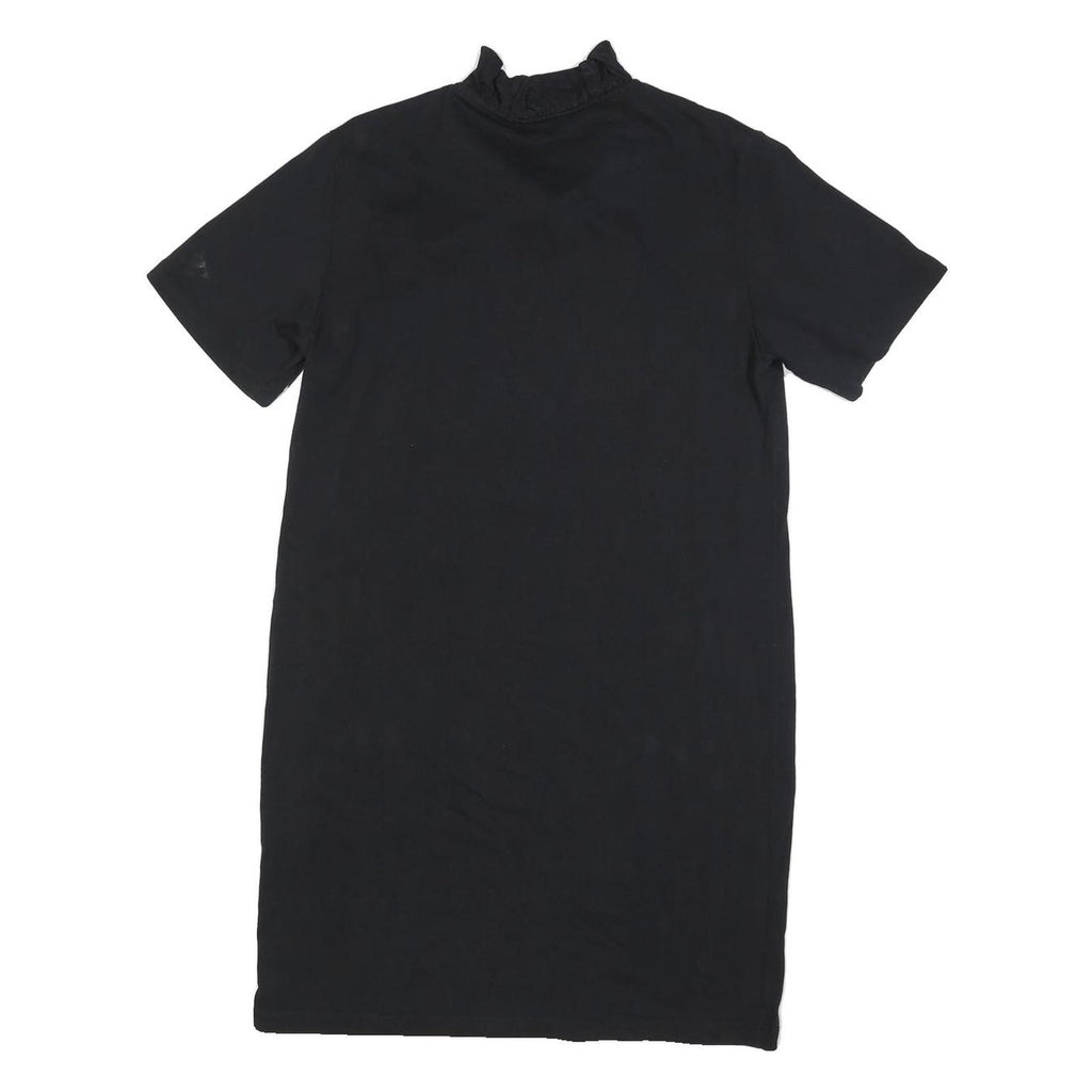 KENZO Womens Black Cotton Blend Tiger Logo Day Dress Short Sleeve M