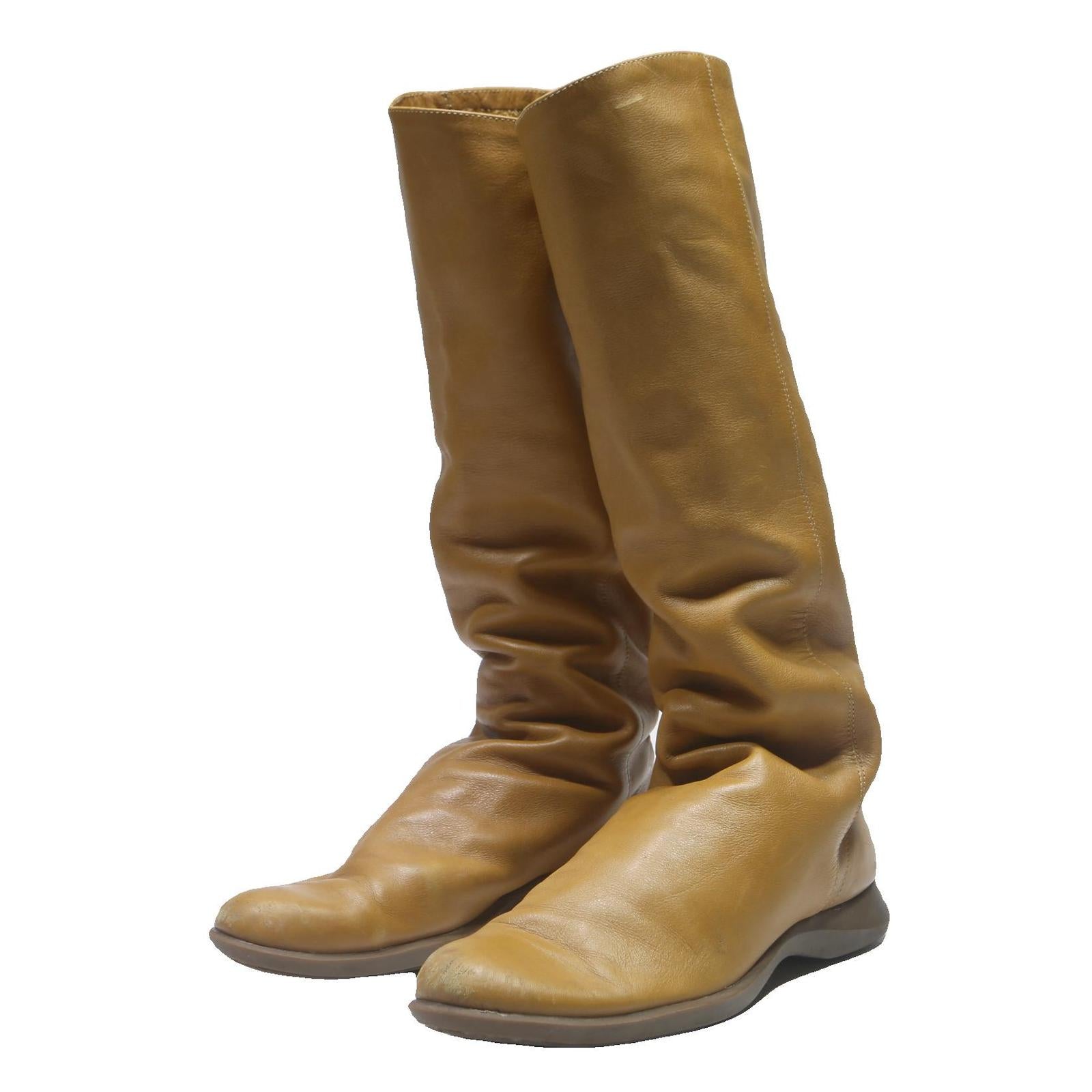 CM BY CALLAGHAN Womens Casual Tan Leather Knee High Boots UK 6 Comfortable