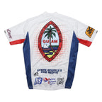PACTIMO Mens White Red & Blue Guam Cycling Jersey S Short Sleeve Crew Neck