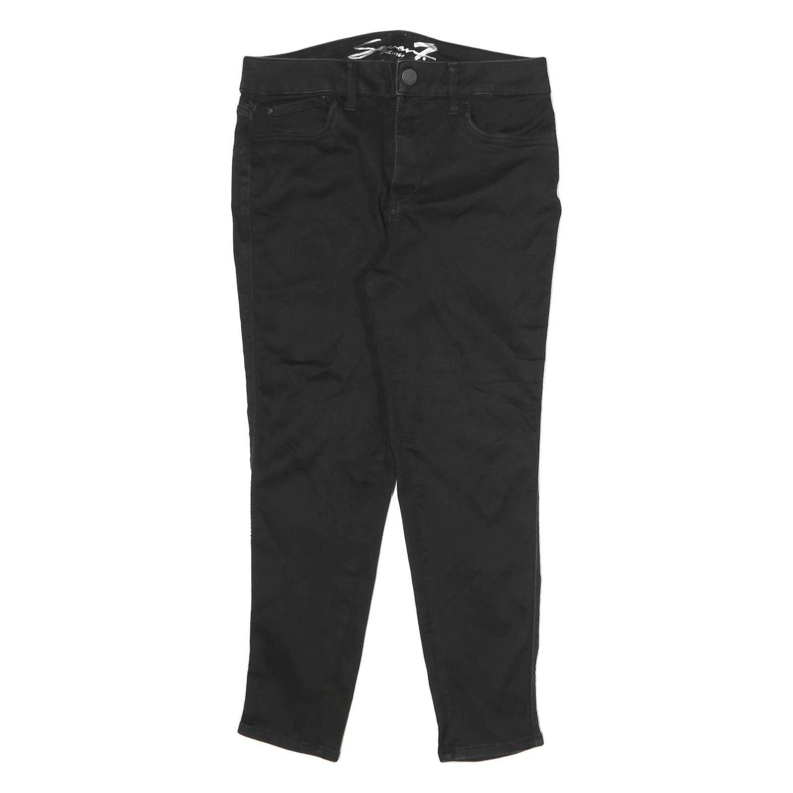 SEVEN7 Womens Black Slim Skinny Denim Jeans Cotton Blend W31 L26 Zip Closure