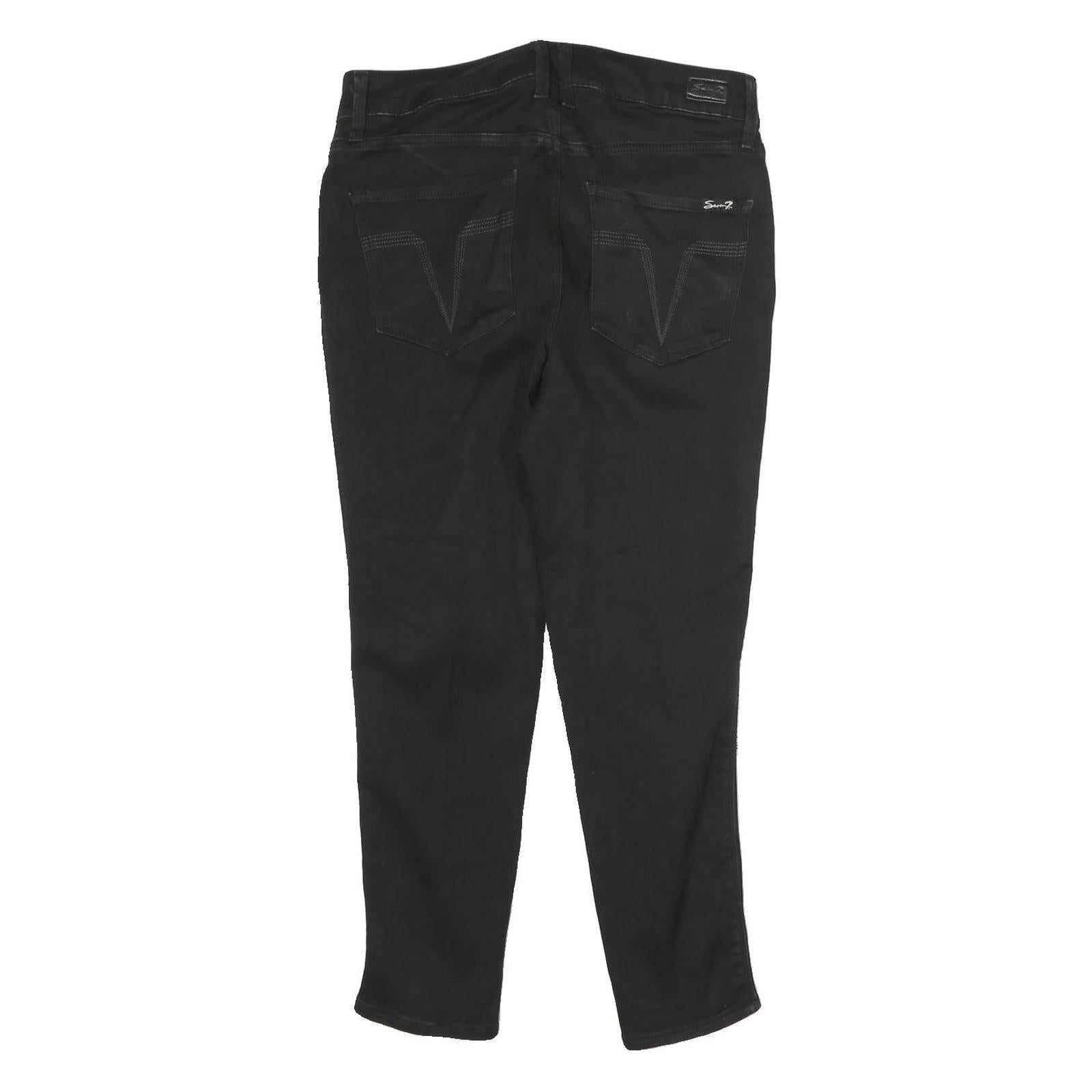 SEVEN7 Womens Black Slim Skinny Denim Jeans Cotton Blend W31 L26 Zip Closure