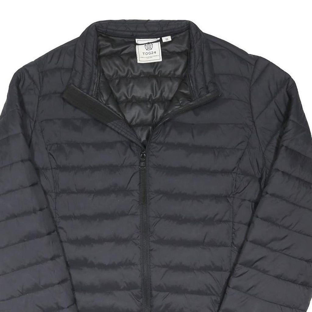 TOG24 Womens Black Quilted Jacket UK 18 Polyester Blend Zip Lightweight