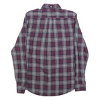BARBOUR Mens Red & Grey Check Shirt S Button Down Collar Long Sleeve Casual