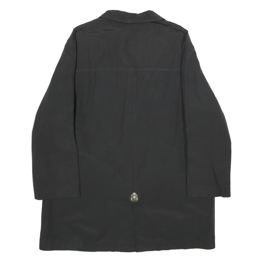 PIERO GUIDI Womens Black Cotton Blend Button Jacket M Plain Elegant Designer