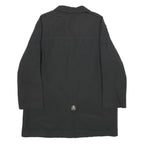 PIERO GUIDI Womens Black Cotton Blend Button Jacket M Plain Elegant Designer