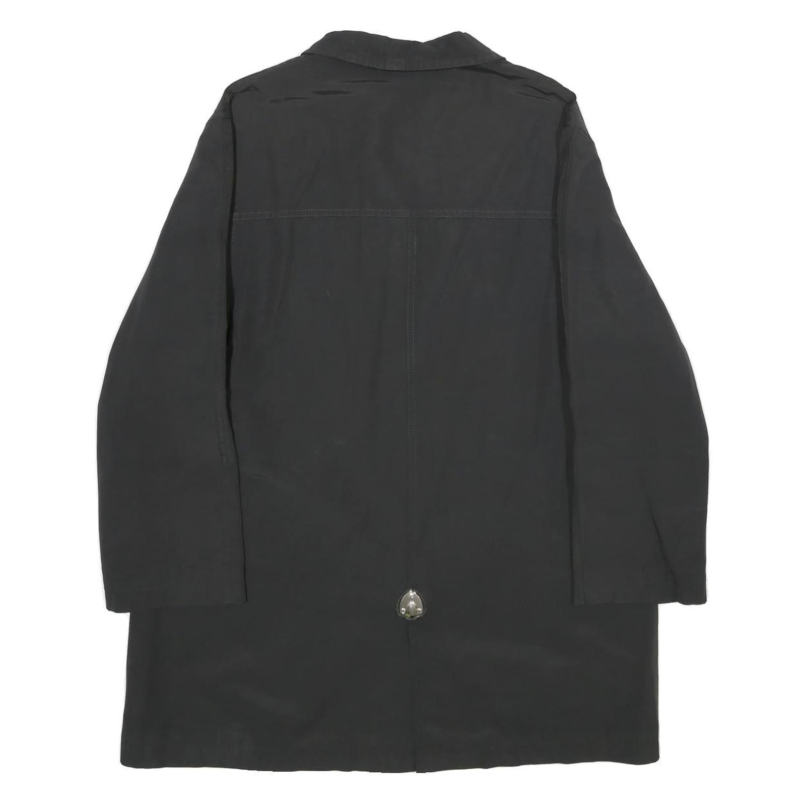 PIERO GUIDI Womens Black Cotton Blend Button Jacket M Plain Elegant Designer