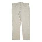 DICKIES Womens Cotton Blend Beige Regular Fit Straight Leg Trousers W36 L30 Zip