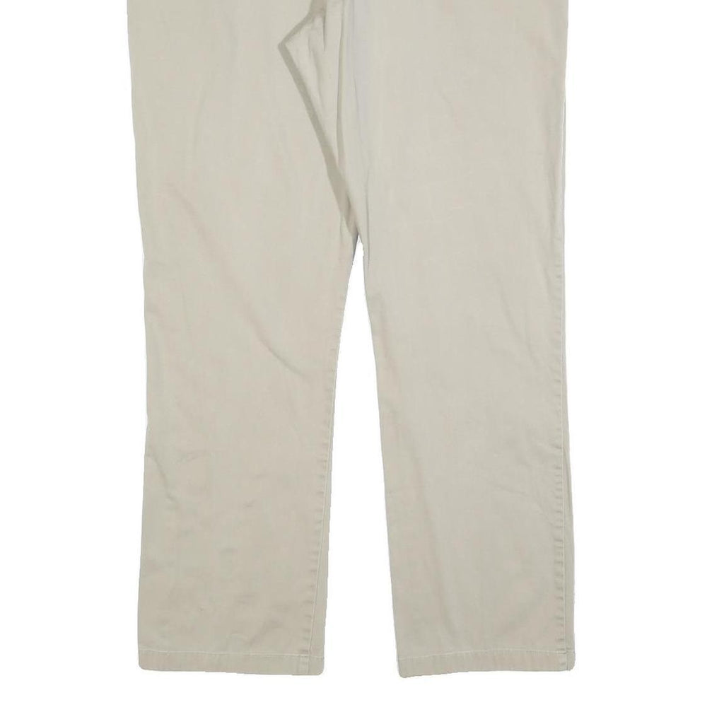 DICKIES Womens Cotton Blend Beige Regular Fit Straight Leg Trousers W36 L30 Zip