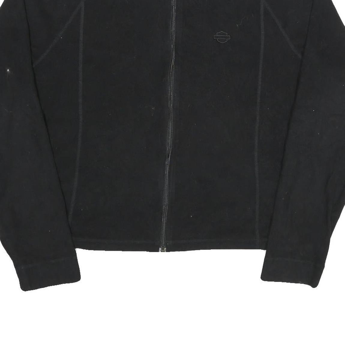 HARLEY DAVIDSON Womens Black Zip Jacket 2XL Polyester Plain Casual Biker Style