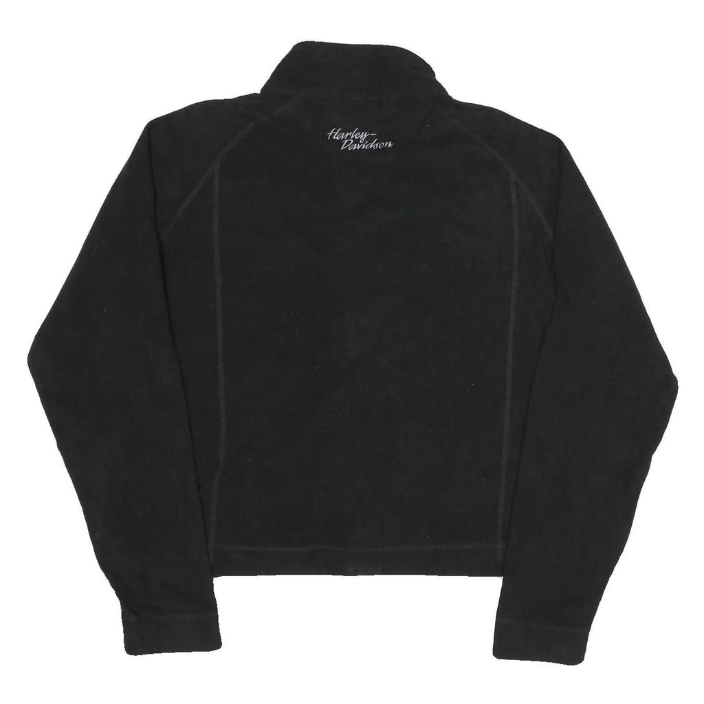 HARLEY DAVIDSON Womens Black Zip Jacket 2XL Polyester Plain Casual Biker Style