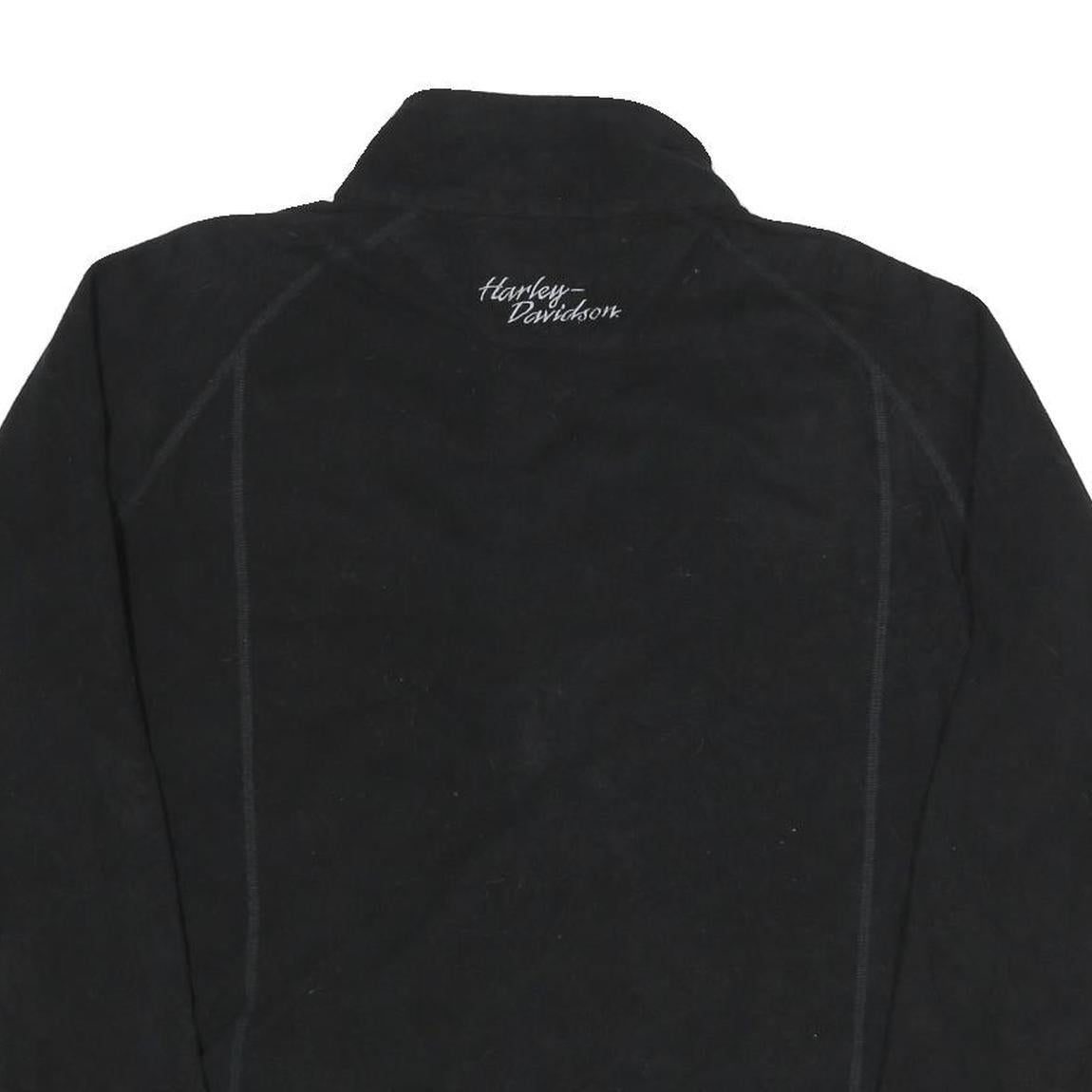 HARLEY DAVIDSON Womens Black Zip Jacket 2XL Polyester Plain Casual Biker Style