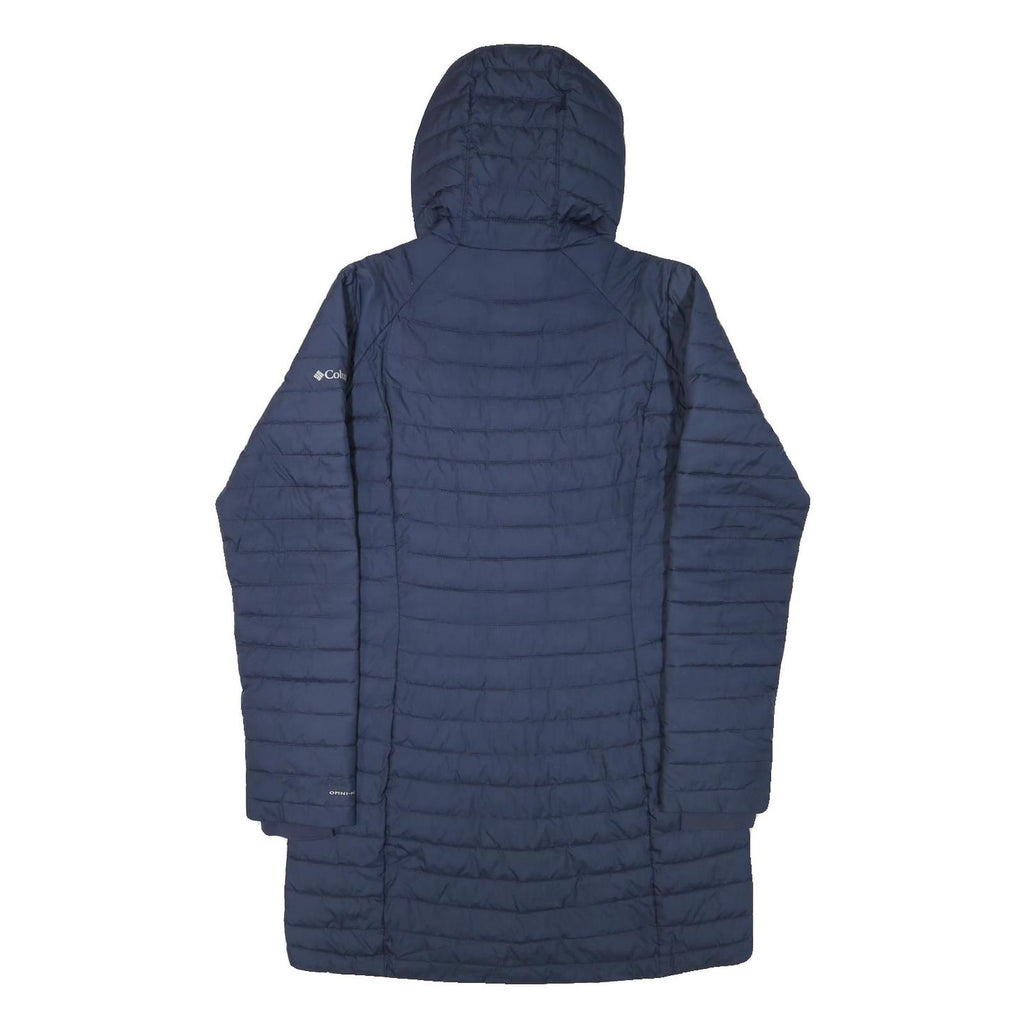 COLUMBIA Womens Blue Hooded Zip Jacket S Polyester Blend Quilted Outdoor Warm