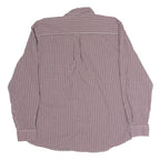 CHAPS Mens Maroon & White Check Shirt 2XL Button Down Collar Long Sleeve