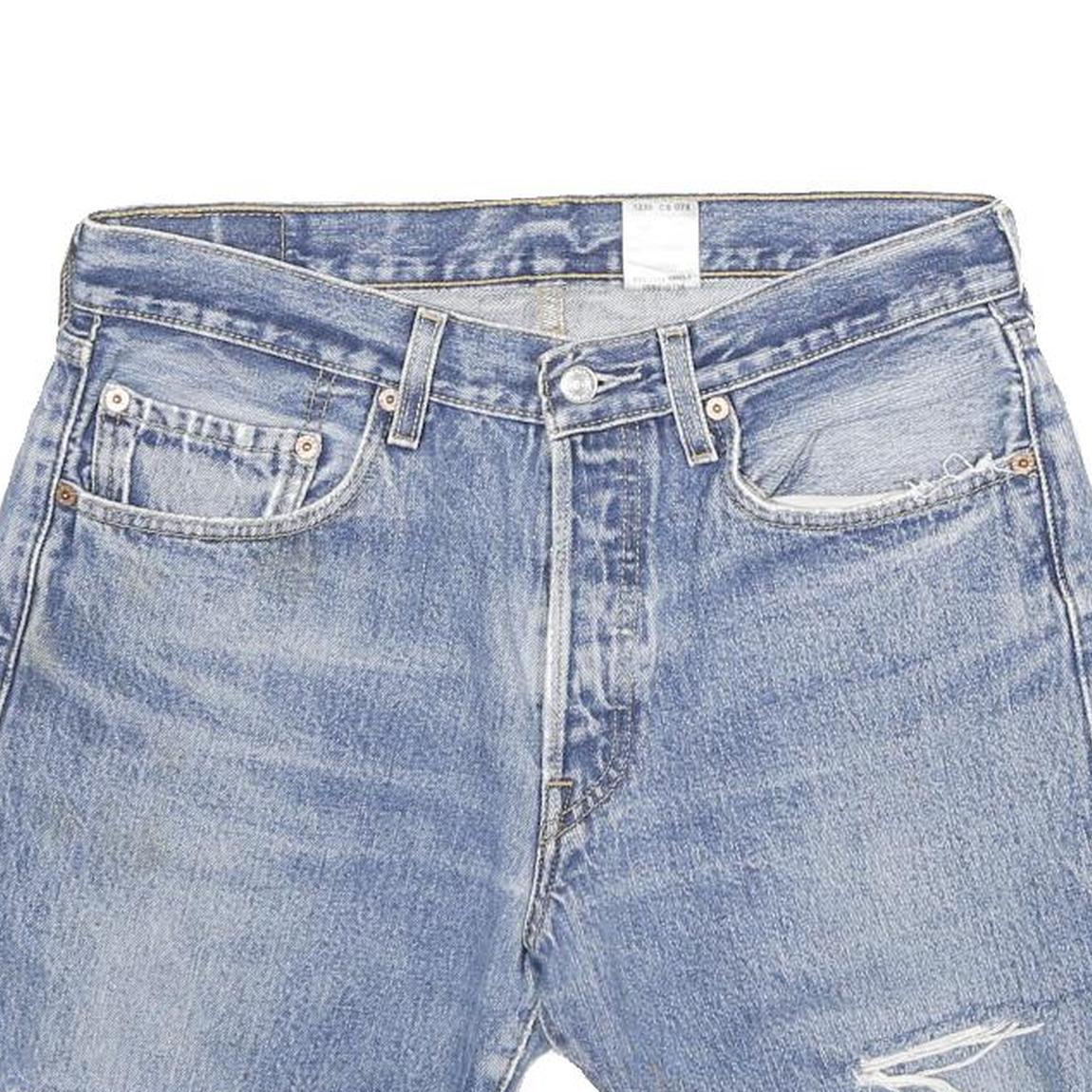 LEVI'S Mens Denim Blue Casual Shorts M W32 Distressed Cut-Off