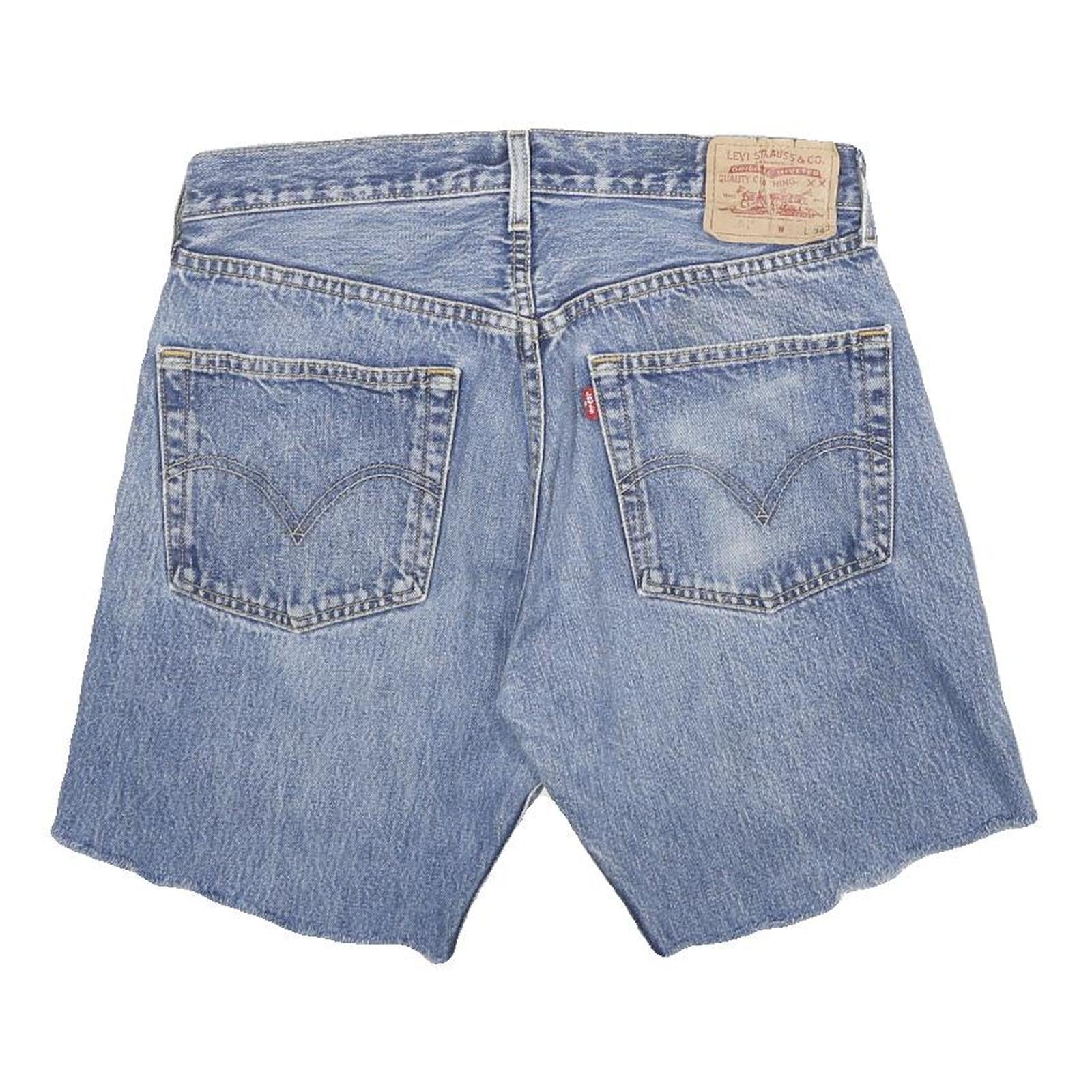 LEVI'S Mens Denim Blue Casual Shorts M W32 Distressed Cut-Off