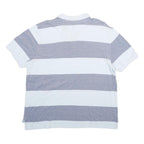 CHAPS Mens Blue & White Striped Short Sleeve Polo Shirt XL Casual Cotton