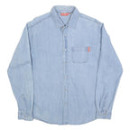 KICKERS Mens Blue Denim Shirt L Classic Cotton Long Sleeve Casual