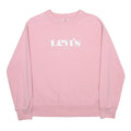 LEVIS Womens Pink Crew Neck XS Cotton Blend Logo Sweatshirt Pullover Casual