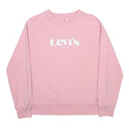LEVIS Womens Pink Crew Neck XS Cotton Blend Logo Sweatshirt Pullover Casual