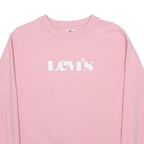 LEVIS Womens Pink Crew Neck XS Cotton Blend Logo Sweatshirt Pullover Casual