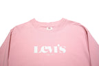 LEVIS Womens Pink Crew Neck XS Cotton Blend Logo Sweatshirt Pullover Casual