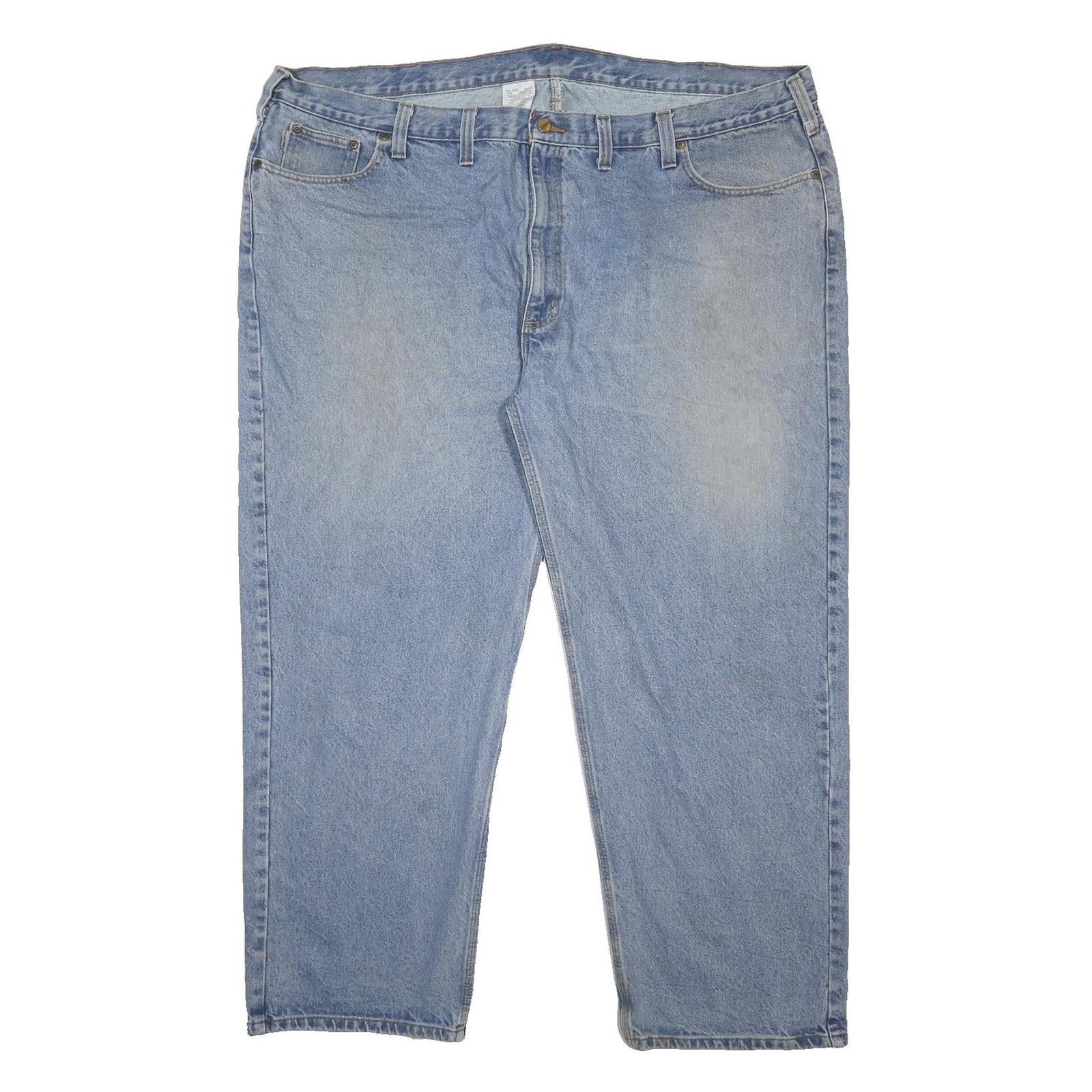 CARHARTT Mens Relaxed Light Blue Denim Jeans W50 L32 Zip Closure Casual Wear