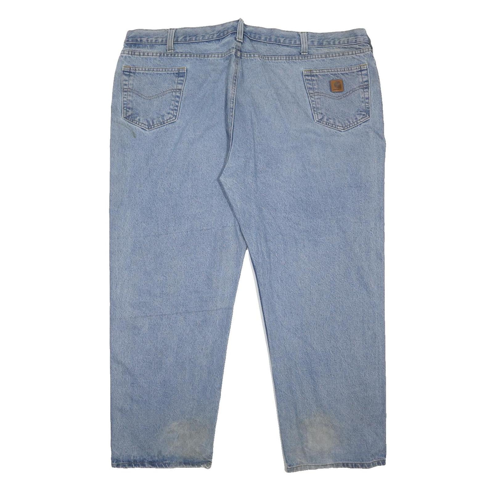 CARHARTT Mens Relaxed Light Blue Denim Jeans W50 L32 Zip Closure Casual Wear