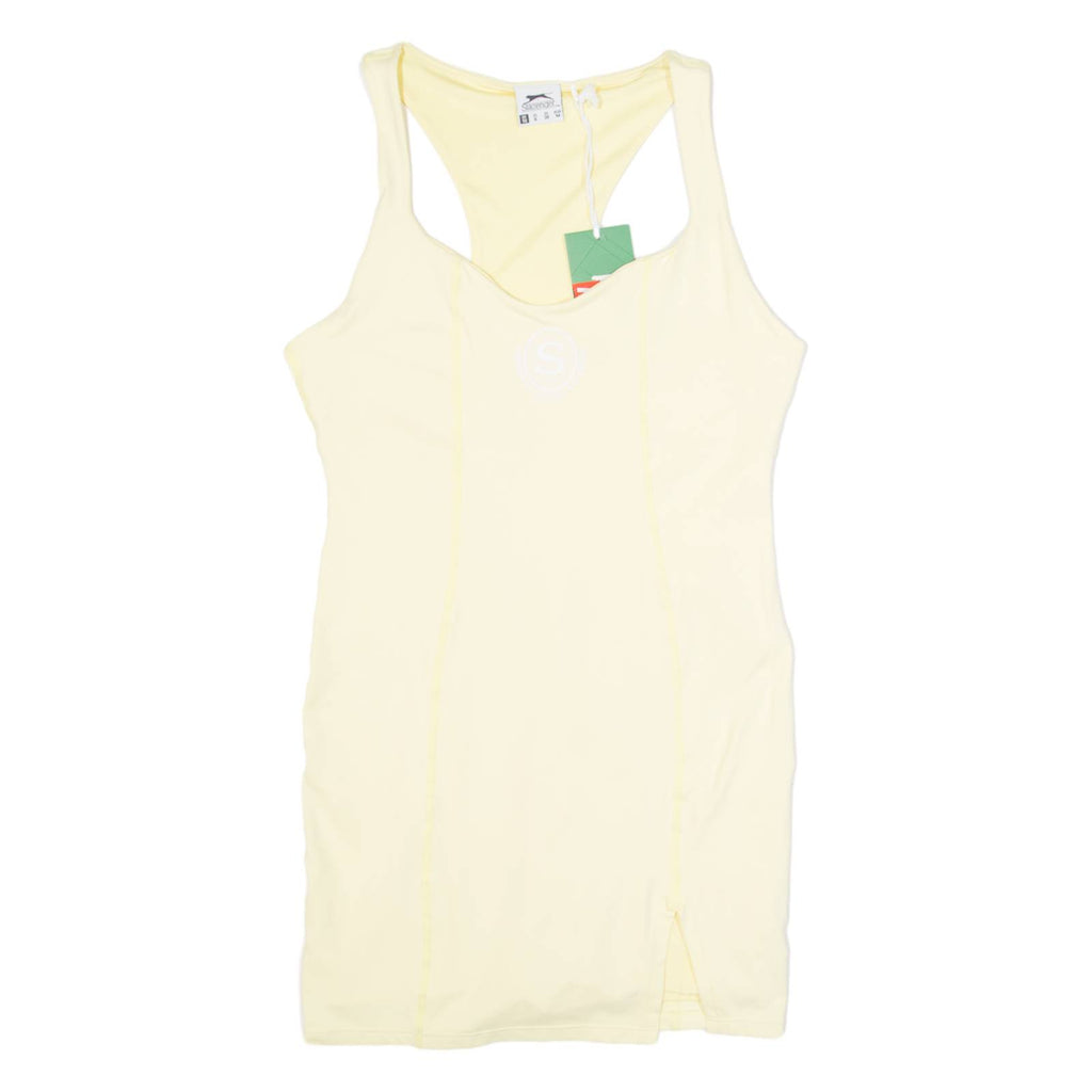 SLAZENGER Dress Overlay Womens Playsuit Yellow Skinny UK 10
