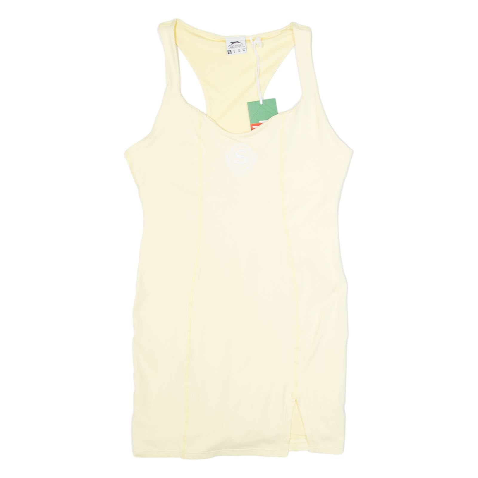 SLAZENGER Dress Overlay Womens Playsuit Yellow Skinny UK 10