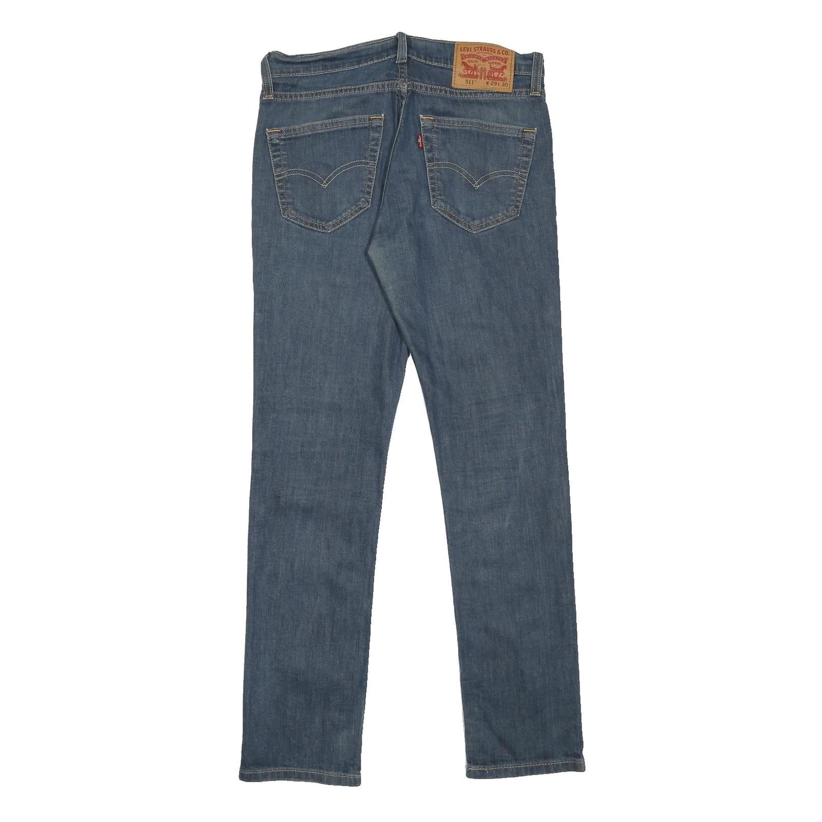 LEVI'S 511 Slim Mens Jeans Blue Slim Skinny Denim Medium W29 L30 Zip