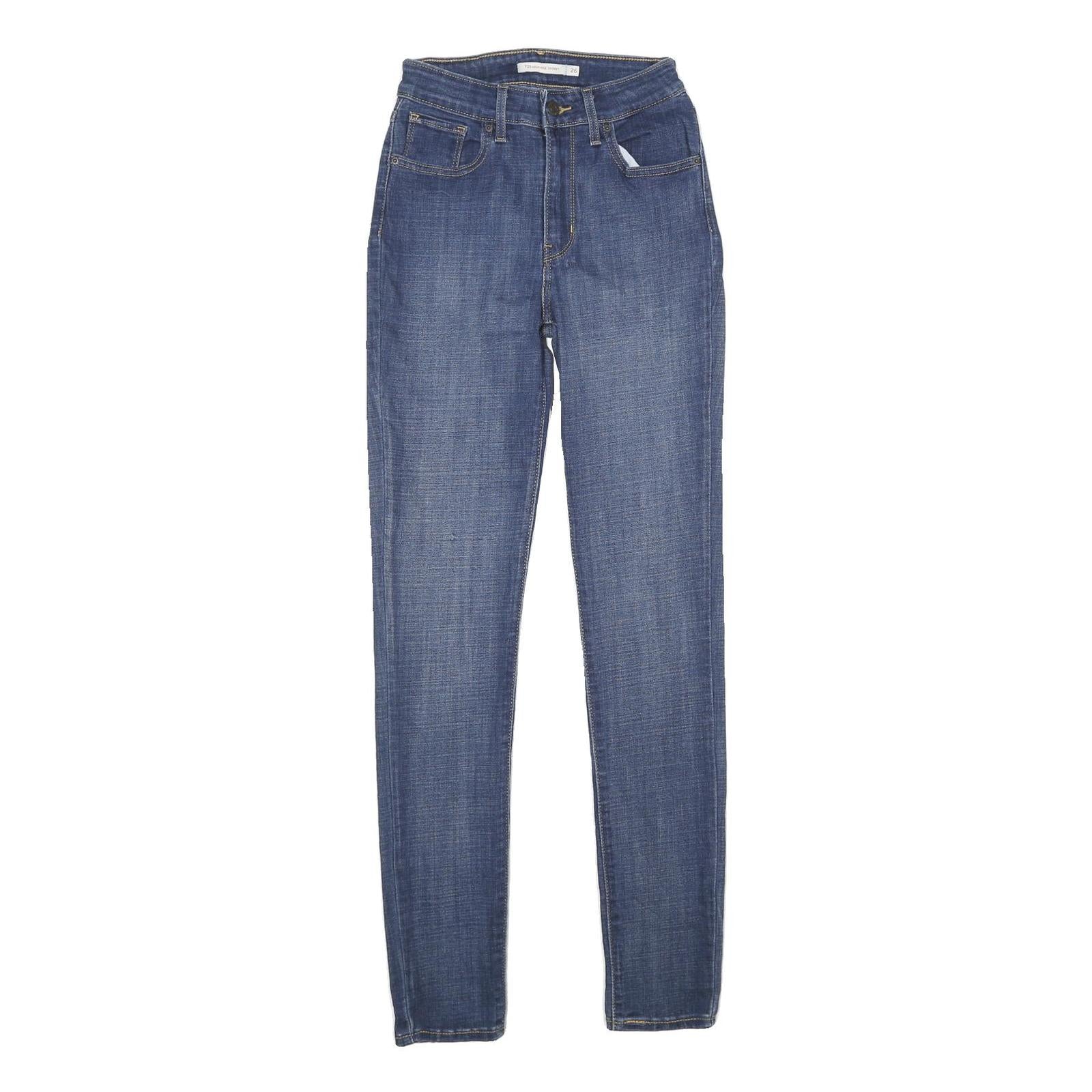 LEVI'S 721 High Rise Skinny Womens Jeans Blue Slim Denim Medium W26 L32 Stretch