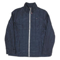 TOMMY HILFIGER Womens Navy Blue Quilted Polyester Blend Jacket L Zip Casual