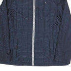 TOMMY HILFIGER Womens Navy Blue Quilted Polyester Blend Jacket L Zip Casual