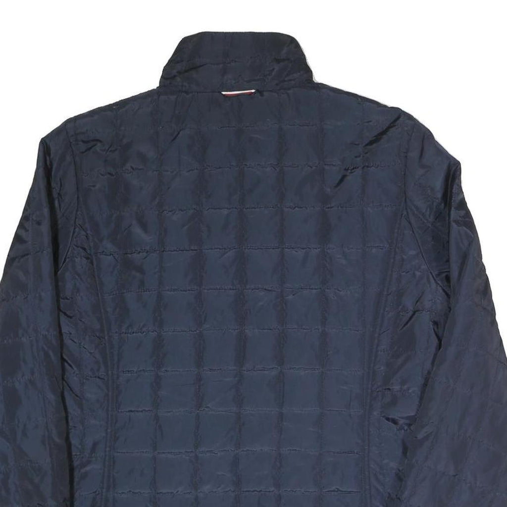 TOMMY HILFIGER Womens Navy Blue Quilted Polyester Blend Jacket L Zip Casual