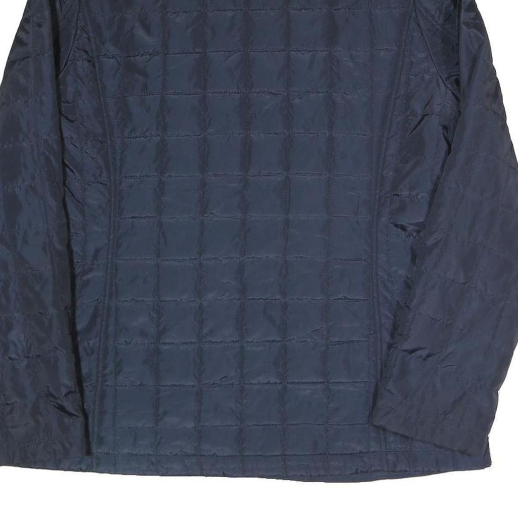 TOMMY HILFIGER Womens Navy Blue Quilted Polyester Blend Jacket L Zip Casual