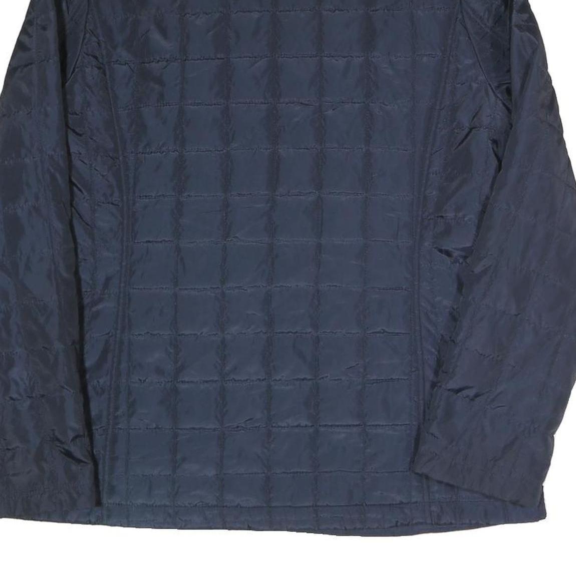 TOMMY HILFIGER Womens Navy Blue Quilted Polyester Blend Jacket L Zip Casual