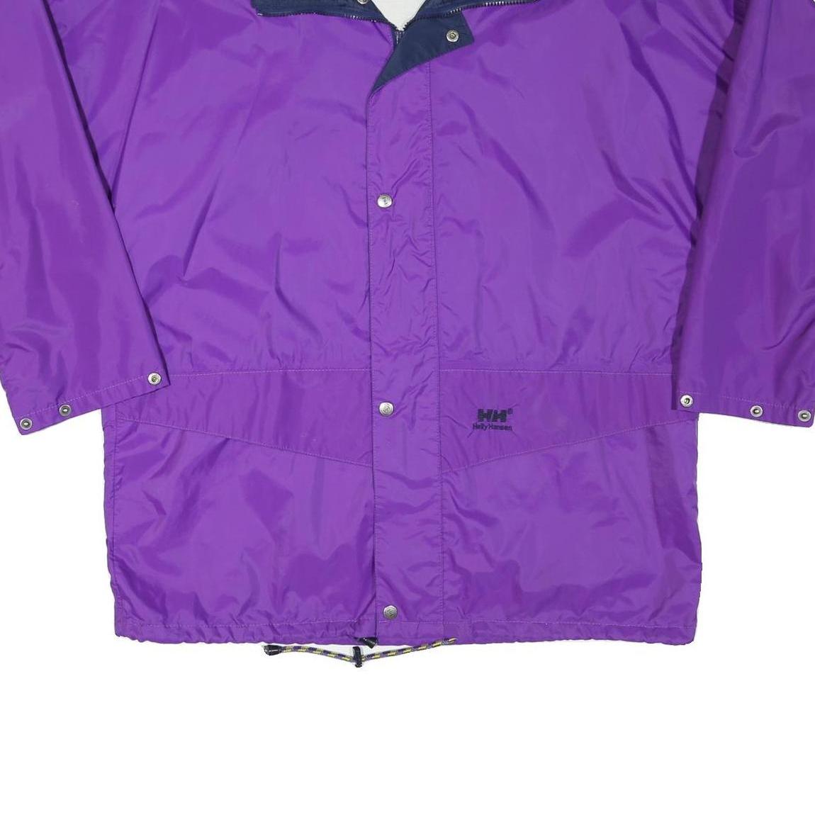 HELLY HANSEN Mens Purple & Navy Outdoor Jacket XL Polyester Blend Plain Water